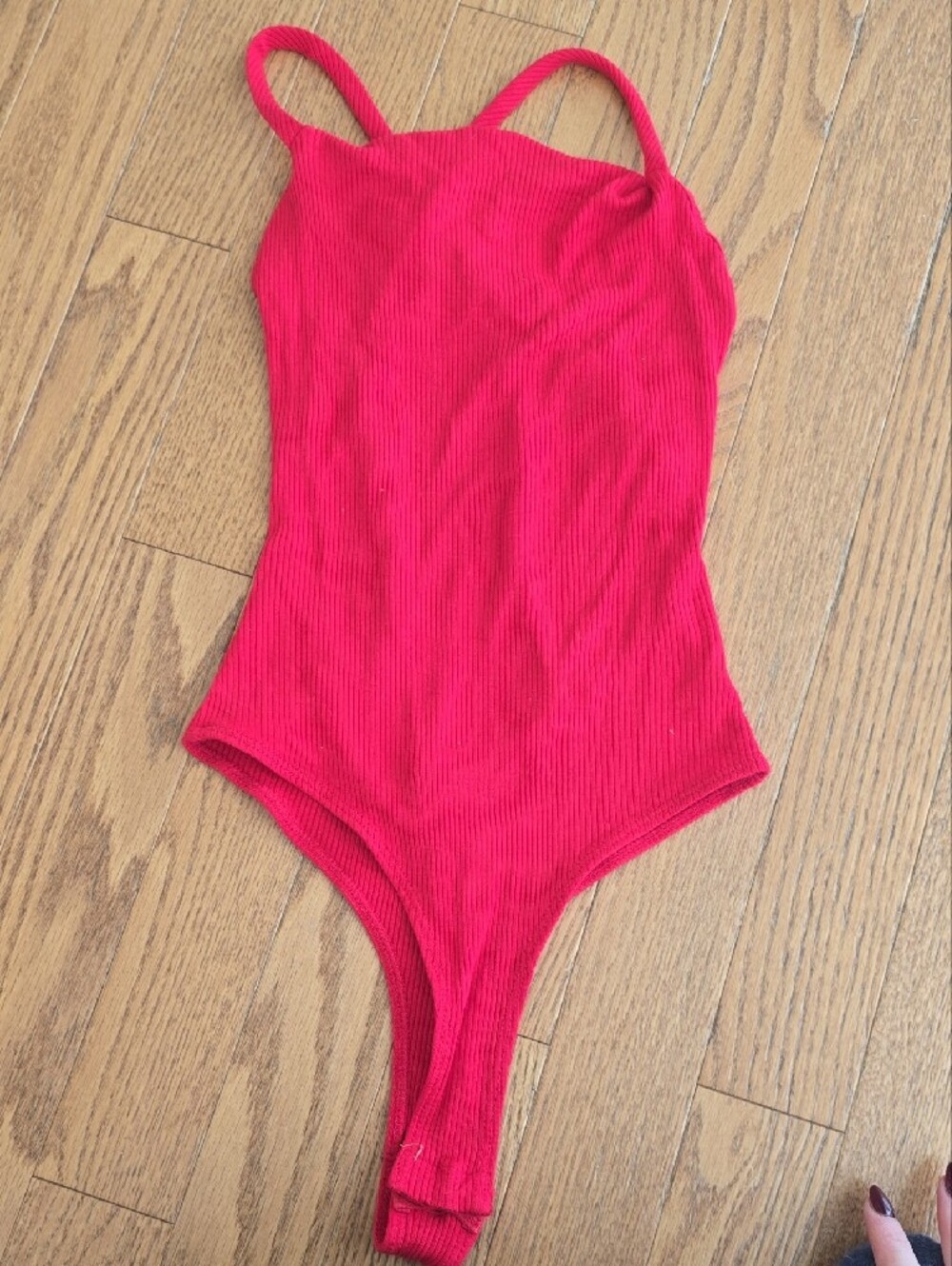 Lulu's Red Ribbed One-Piece - Picture 7 of 8